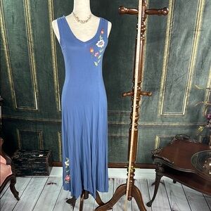 The Pyramid Collection Blue Embellished Sleeveless Sundress